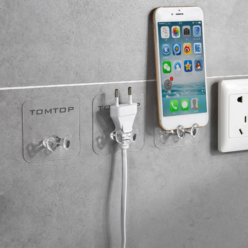 Прозрачные прочные клейкие крючки 2 шт. пластиковый держатель вилки Superglue