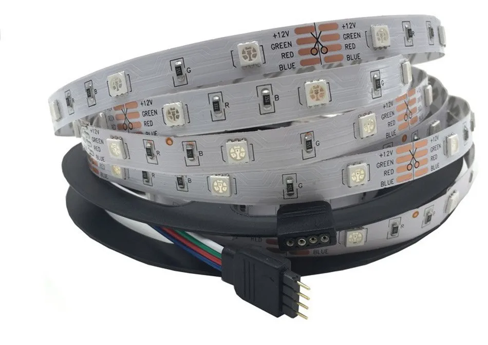 5050 IP20 RGB Светодиодная лента 12 В постоянного тока диодный ленточный светильник с беспроводным WiFi мини-управлением, умный пульт управления 44 клавишами ИК-пульт дистанционного управления