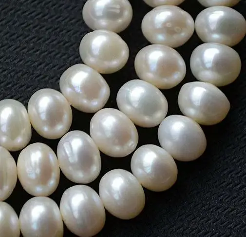 

Unique Pearls jewellery Store Real Freshwater Pearl Potato Loose Pearl Jewellery White Color 8-9mm One Full Strand YLC1-50