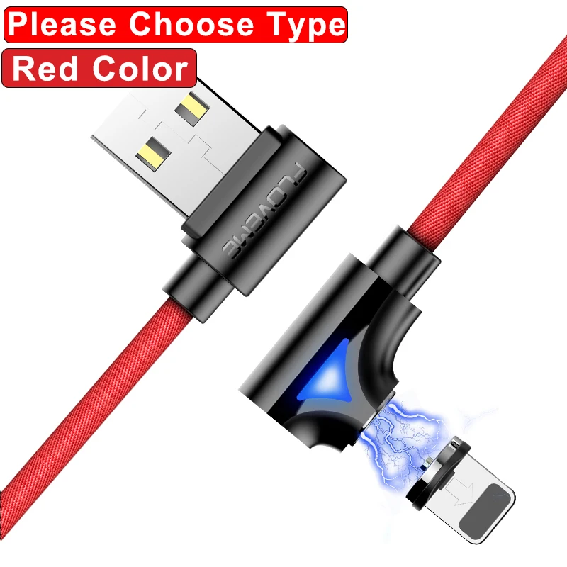 Red Color FLOVEME USB Micro кабель для Xiaomi Redmi 4X 5A 8 A1 Note 5 4X светодиодный магнитный Micro usb зарядный кабель для HUAWEI P8 P9 P10 - Цвет: Red Color