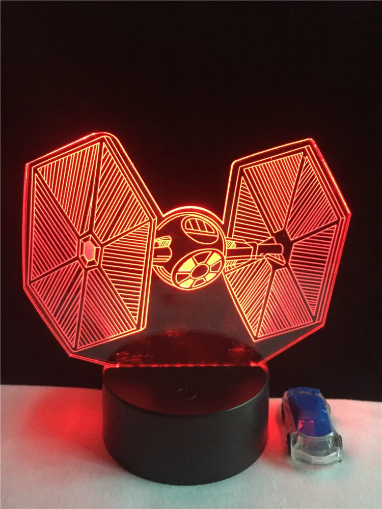 Рождество День RC Звездные войны 3D USB светодиодный лампы игрушки мультяшный галстук боец настольная лампа визуальный Ночник настольный диммер подарки для детей