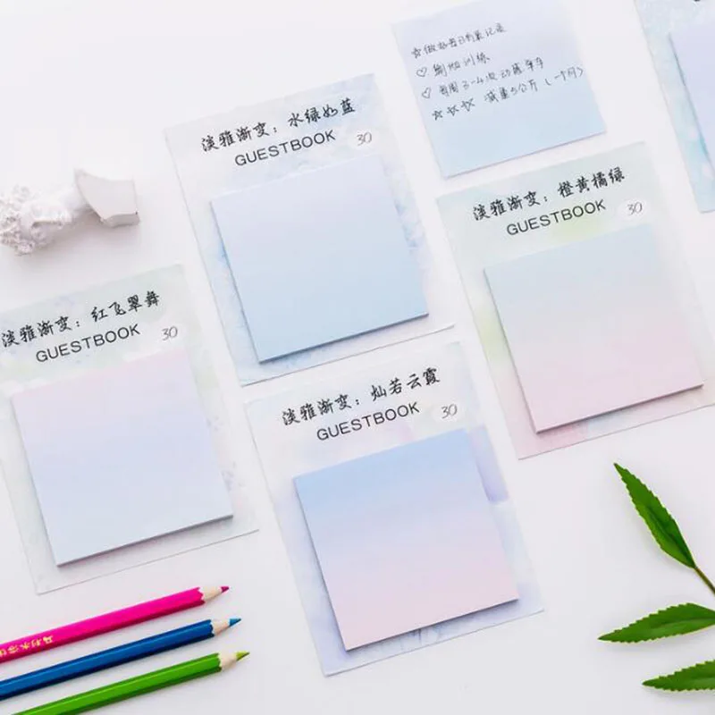 

Light And Elegant Gradient Message Memo Pads N Times Posted Notebook Convenient Notepad Memo Office School Supplies Stationery