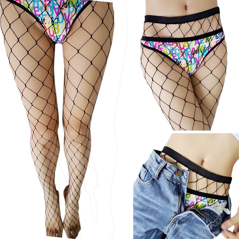 Сексуальные женские сетчатые чулки с высокой талией колготки для клувечерние