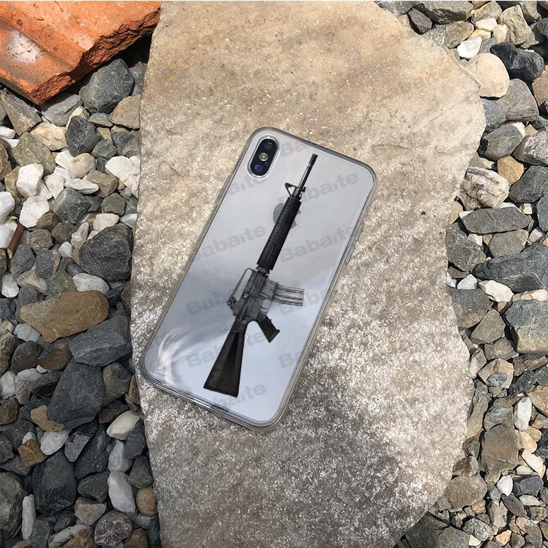 A4 Babaite снайперская винтовка AK 47 Винтовки Пистолеты Coque Shell чехол для телефона для iPhone 7 7plus X XS MAX 6 6S 8 8Plus 5 5S XR чехол - Цвет: A4