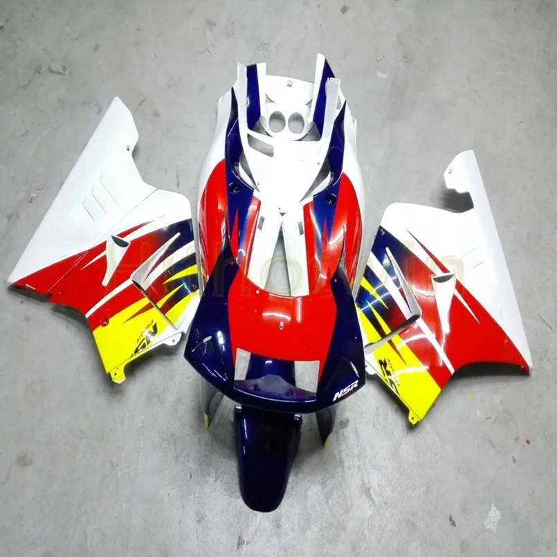 

Изготовленный На Заказ обтекатель мотоцикла для NSR250R MC18 1988 1989 моторных панелей + винты желто-красный whie