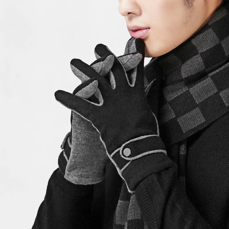 Высококачественный шерстяной ткани женщин зимние перчатки Элегантные Наручные