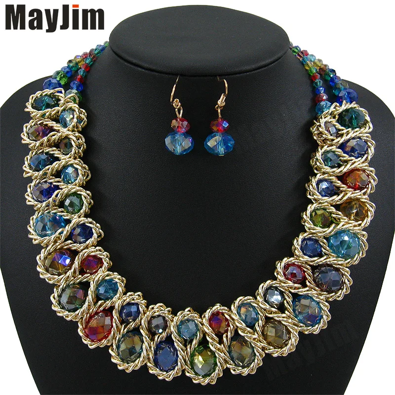 Массивное ожерелье модные ювелирные наборы ручной работы большие бусины цепочка