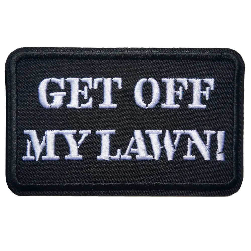 Черные вышитые надписями патчи Пришивные железные жетоны Забавный слоган для