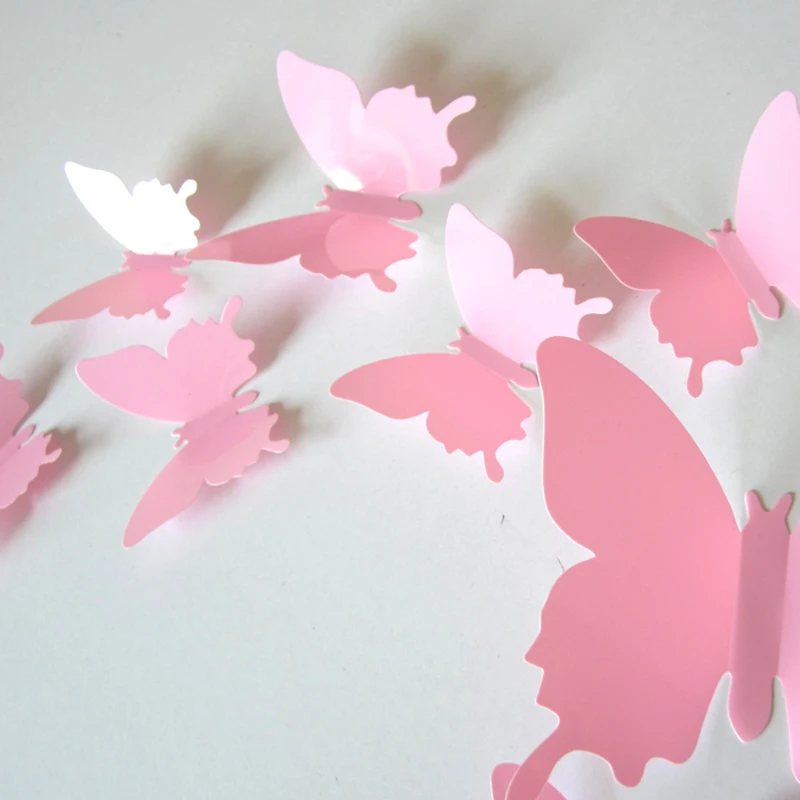 12 Pcs/Lot PVC Butterfly Decals 3D Wall Stickers Home Decor Poster for Kids Rooms Adhesive to Decoration Adesivo De Parede | Дом и сад