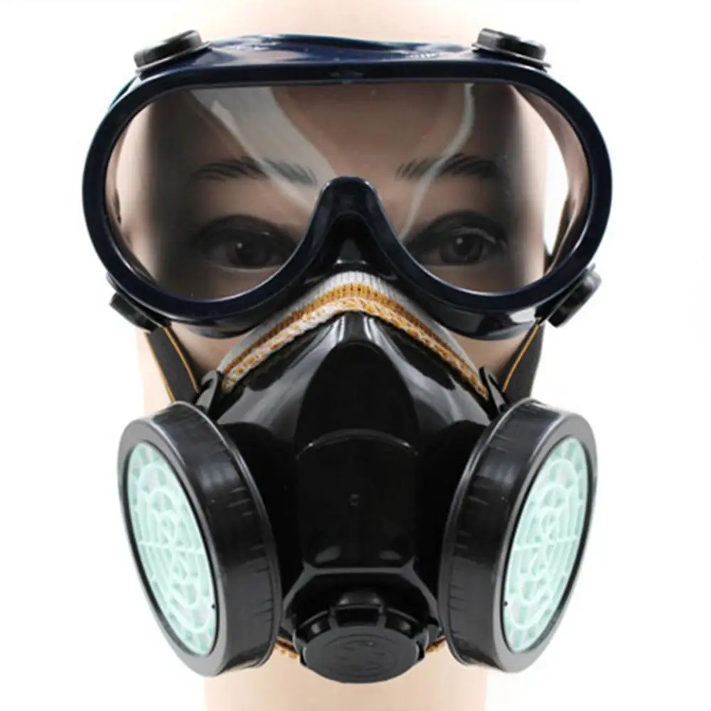 Type 3 For Anti-Dust Двойной картридж, противопылевая маска, химическая безопасность, живопись, газовый фильтр, респиратор с очками, оборудование для промышленной безопасности - Цвет: Type 3 For Anti-Dust