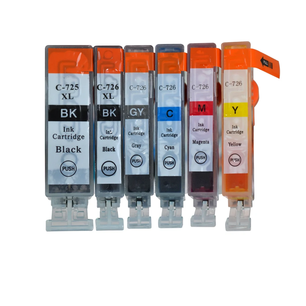 6 шт. PGI 725 725XL 725BK CLI 726 PGI725 PGI725XL PGI725BK чернильный картридж для Canon MG6170 MG6270 MG8170 MG8270|ink