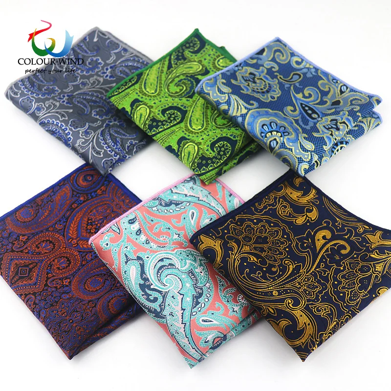 

Formal Men's 23*23CM Polyester Pocket Square Paisley Cashew Handkerchief Tie Suit Groom Shirts Dress Jacquard Hanky Towel Gift