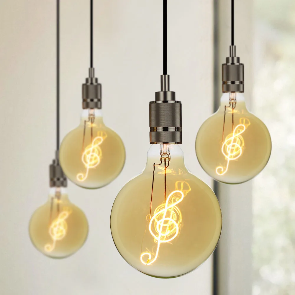 TIANFAN Edison ЛАМПЫ старинная лампочка G125 Светодиодная лампа музыкальная нить 4 Вт 220