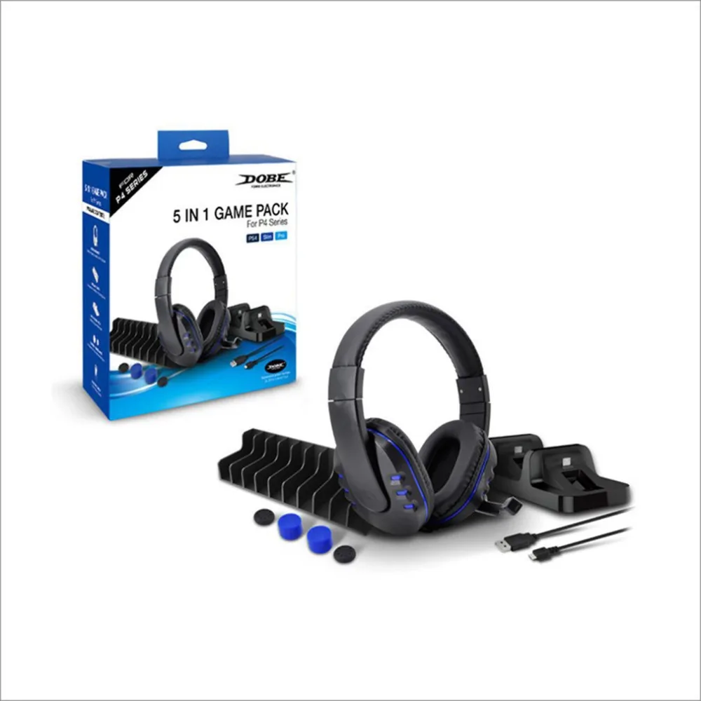 Для PlayStation4 PS4/Slim/Pro 5 в 1 игровой набор проводных наушников наушники игровая