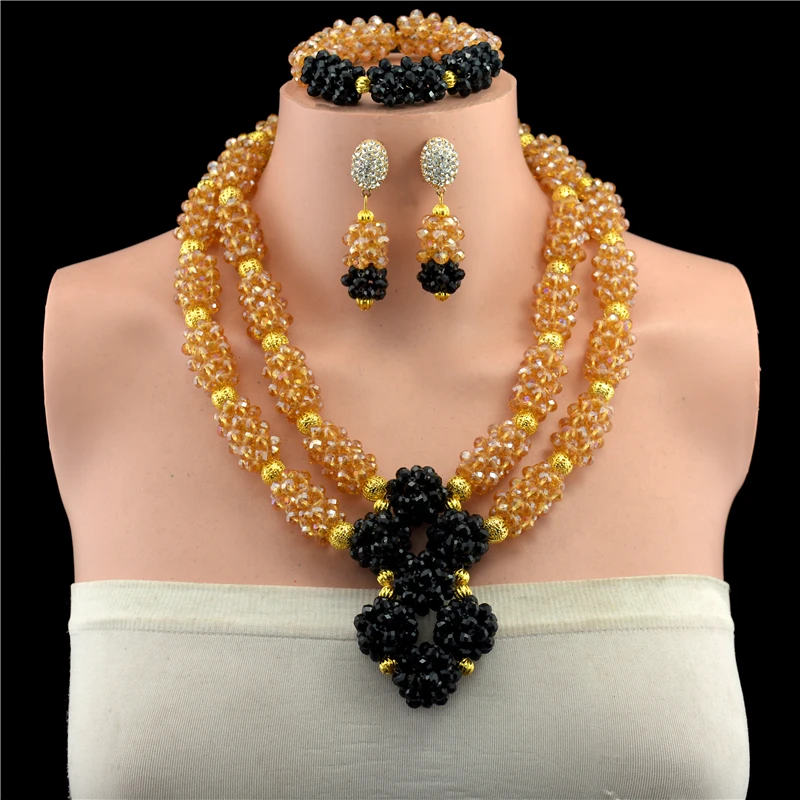 2017 модные африканские бусы ожерелье набор нигерийские Свадебные комплект