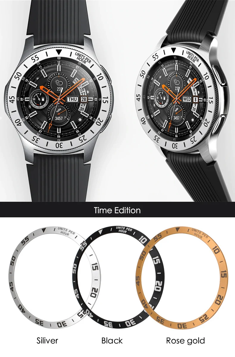 Смарт-чехол для часов для samsung Galaxy Watch 46/42 мм Шестерни S3 22 мм Клей полное покрытие против царапин Нержавеющая сталь часы кольцо