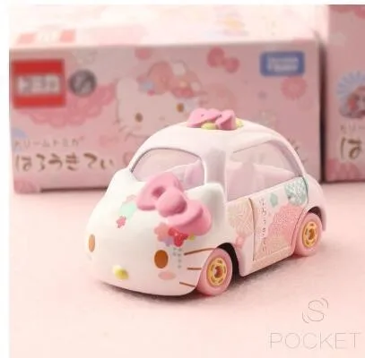 Hello kitty кавайная мини-модель автомобиля из сплава мини-Игрушечная модель автомобиля маятник украшение автомобиля коллекция хобби Ограниченная серия - Цвет: Розовый
