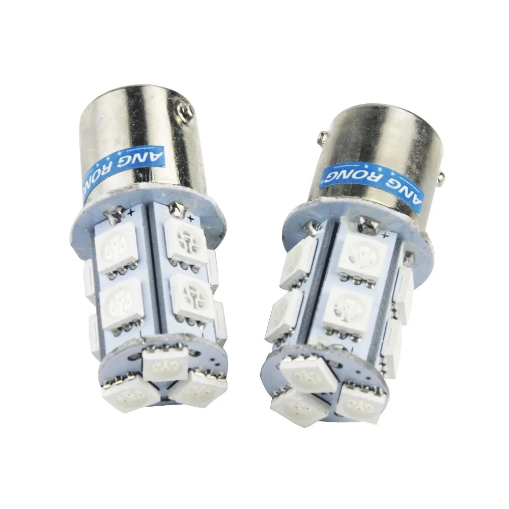 ANGRONG 2x5050 SMD LED R5W R10W 1156 BA15S 382 P21W Красный Автомобильный задний тормоз фонарь для