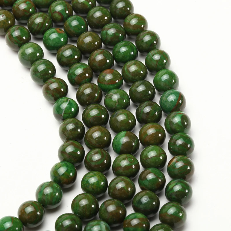 wholesale 8mm green Loose beads round natural stone Fashion men's bracelet accessories Men's bangle | Украшения и
