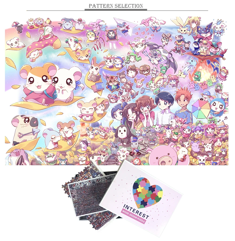 MOMEMO Hamtaro Пазлы 1000 штук деревянные головоломки игрушки взрослые головоломки игры милый мультфильм Хомяк 1000 шт деревянные головоломки игры