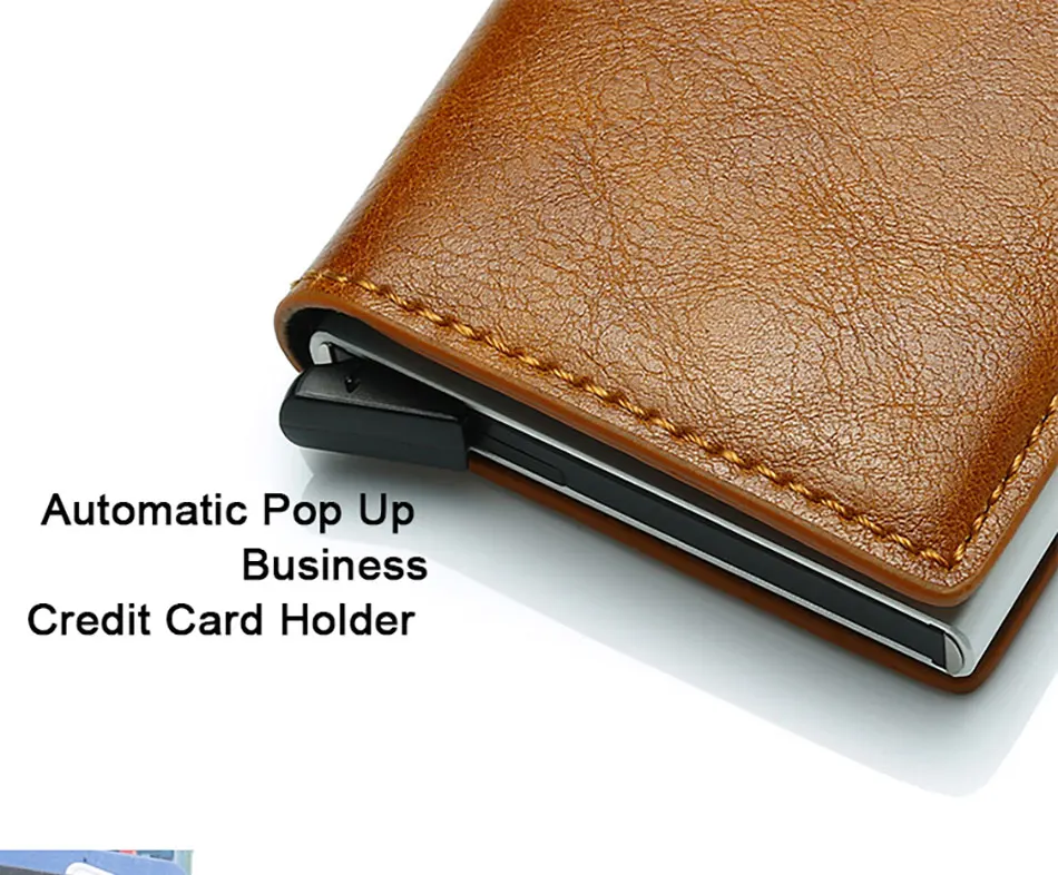 DIENQI Rfid карбоновый кожаный держатель для кредитных карт для мужчин Алюминиевый металлический тонкий защитный минималистичный кошелек кредитница Карманный чехол для мужчин