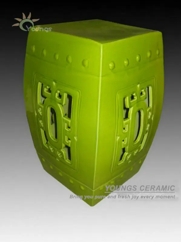 

China antique ceramic green garden stool for indoor and outdoor decor