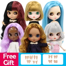 Фабрика blyth кукла bjd шарнир тела белая кожа bjd 30 см матовый лица резные губы с бровей индивидуальные лица