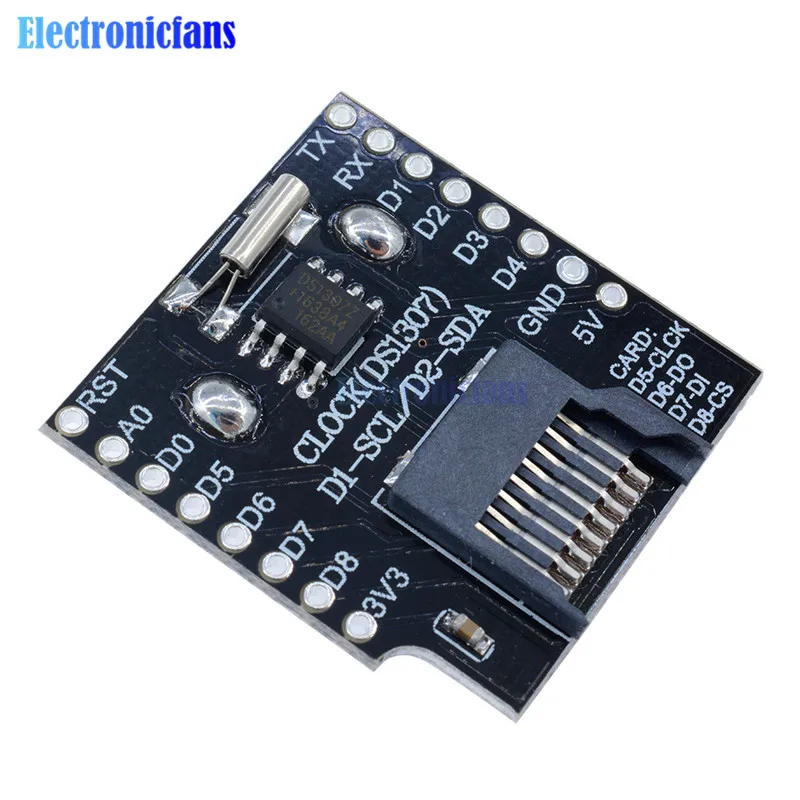 RTC DS1307 DataLog щит в реальном времени для Micro SD WeMos D1 mini + часы с набором штырьков