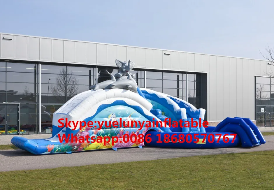 Прямая продажа с фабрики надувной замок горки бассейн горка большой аквапарк