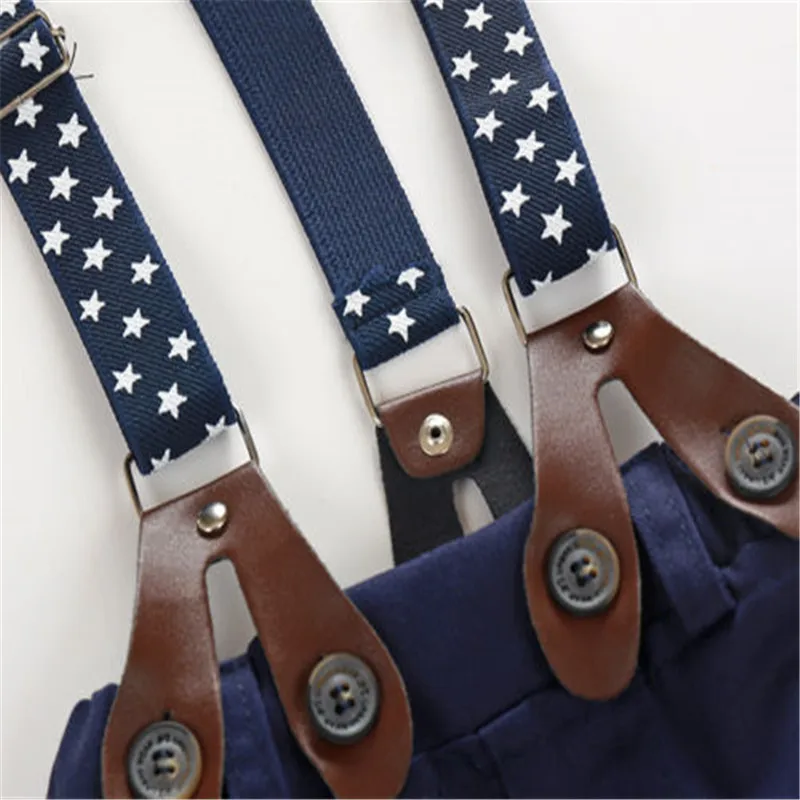 Модная рубашка с длинными рукавами и галстуком-бабочкой для маленьких мальчиков