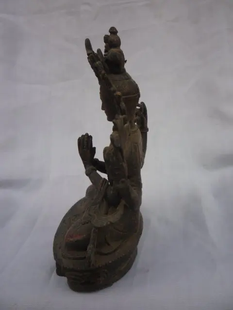 Редкая неповторимая статуя старой династии Цин бронзовая тары Будды лучшая