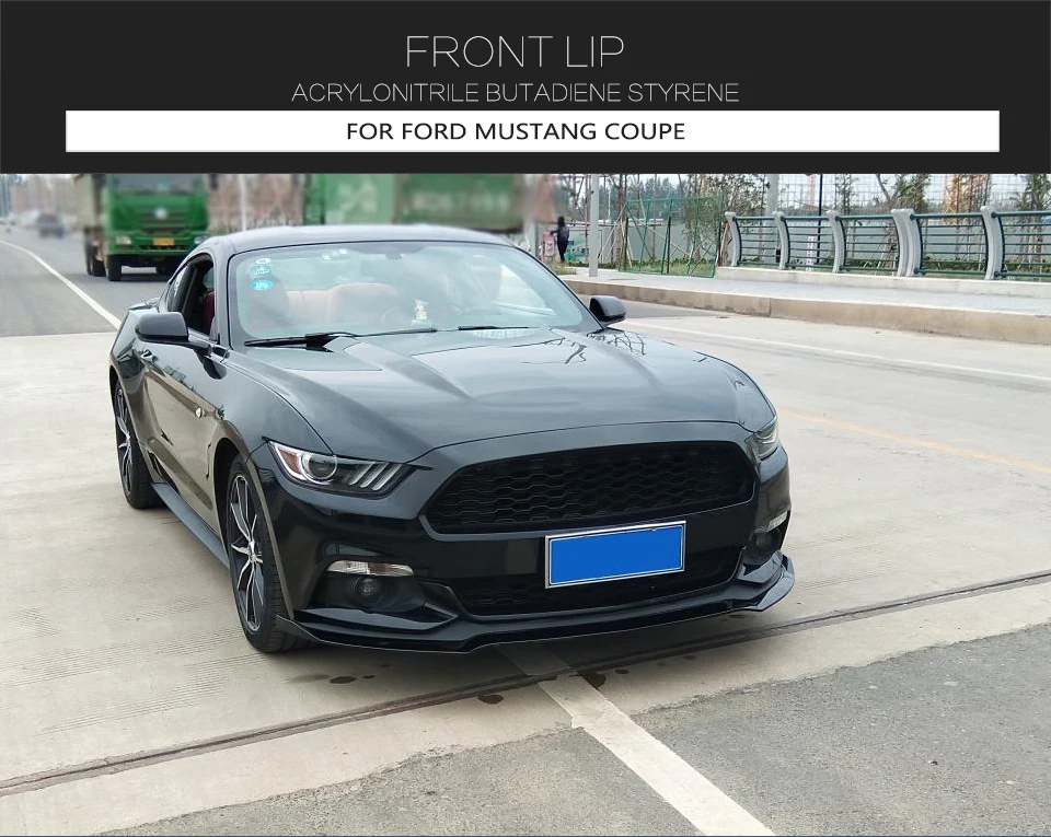 Передний бампер спойлер сплиттеры для Ford Mustang PP матовый черный глянцевый не для Shelby GT350