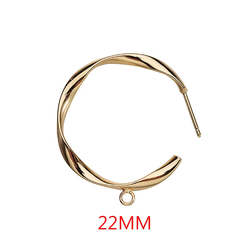 22MM 132) 10 шт 22 мм 32 мм 24K позолоченные круглые серьги-гвоздики Высокое качество DIY ювелирных изделий - Окраска металла: 22MM