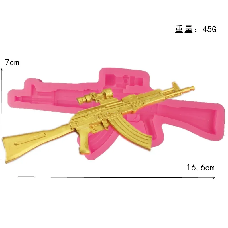 DIY пистолет AK форма помадки мыло 3D торт Силиконовая Форма Кекс желе Конфеты