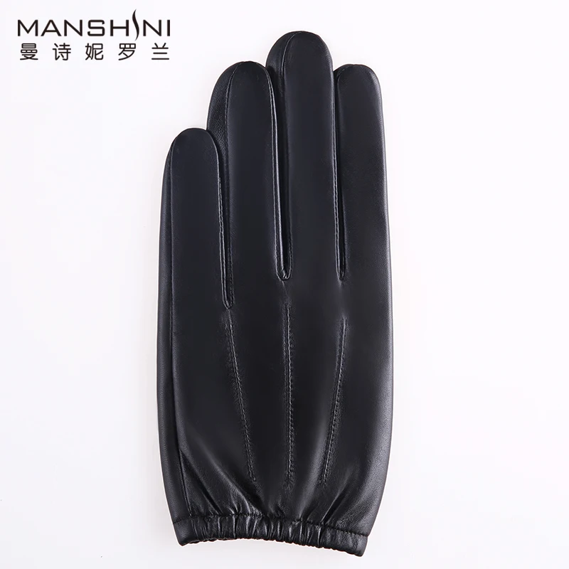 

Genuine leather telefingers gloves men cape gloves winter keep warm short sheepskin gloves gentlemen touch screen gloves MLZ101