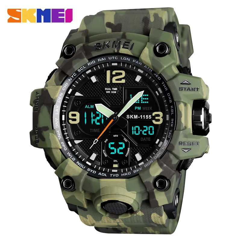 

SKMEI Style Men Watches Sport Dual Display Watches Men Watch Sport Watch Luxury Brand LED Military Waterproof Mens Wristwatch