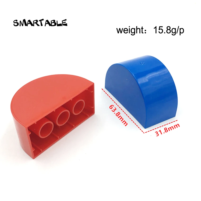 Smartable большой кирпич полукруглые разноцветные плоские с 2x4 Строительные блоки