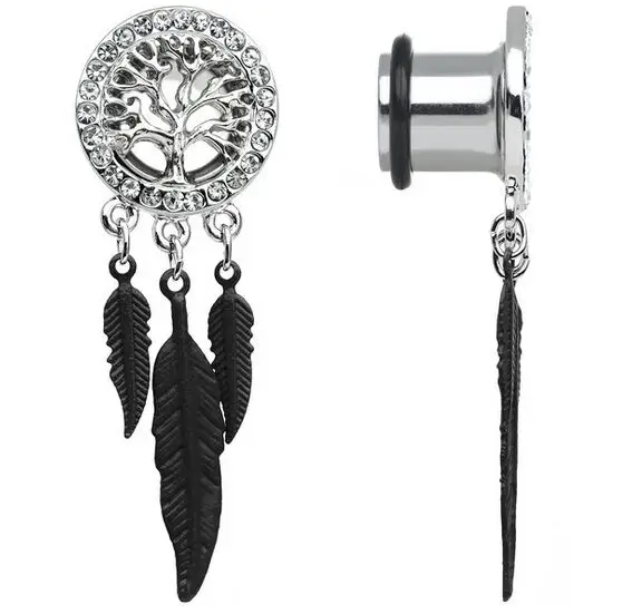 Черная затычка для ушей 8 мм 20 из нержавеющей стали|Украшения тела| |