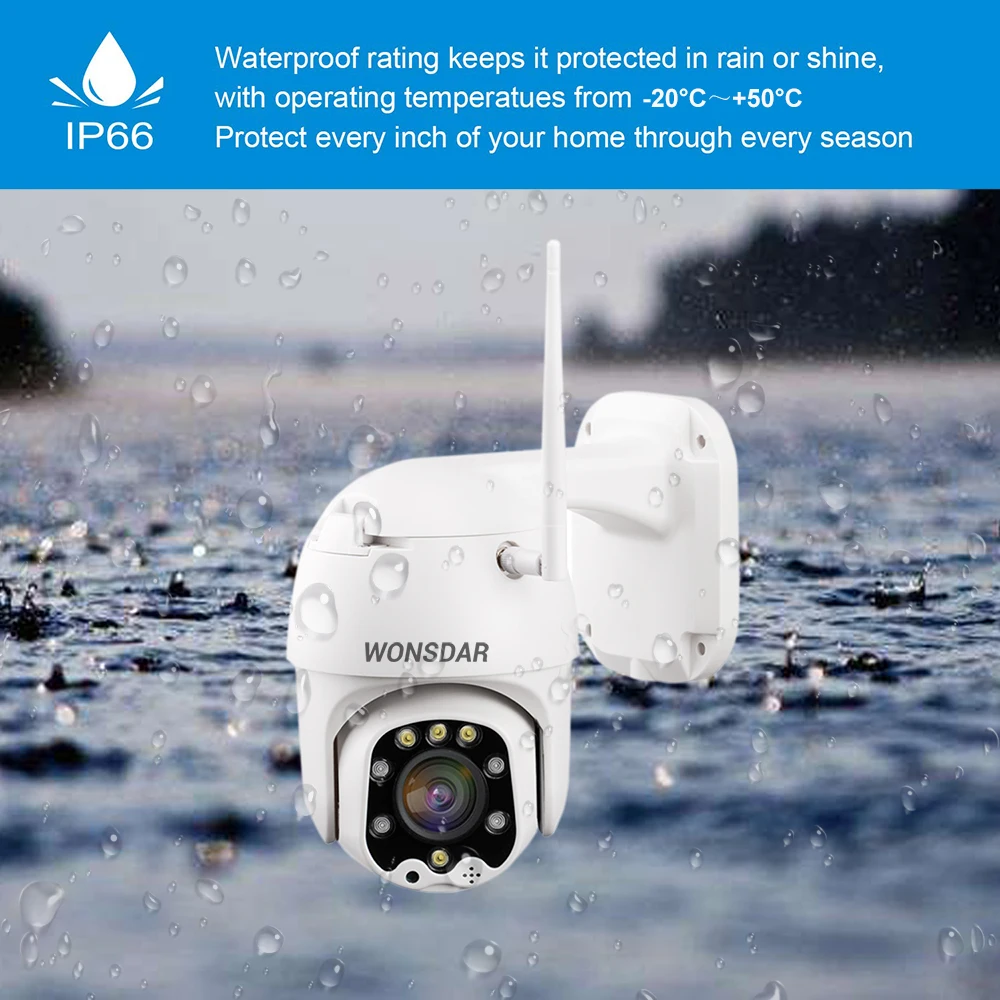 Wonsdar Wi Fi IP камера 1080P HD 5X оптический зум PTZ скоростная купольная беспроводная