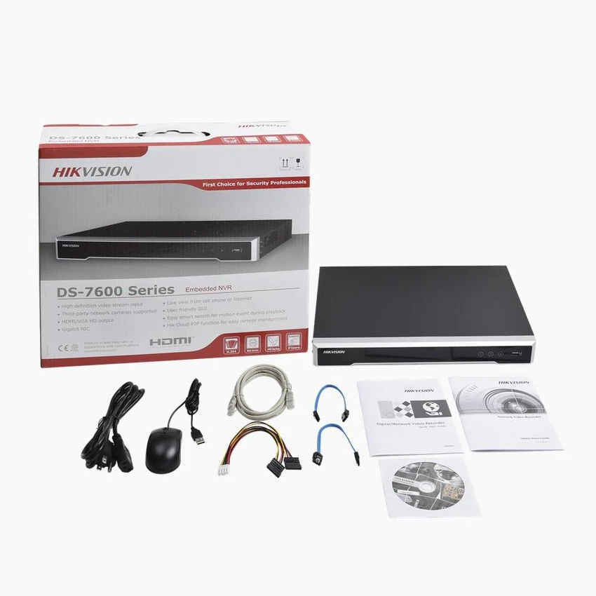 Cctv видеомагнитофон hikvision poe nvr 8mp 4 К видеокамера DS 7608NI i2/8 P 7616NI I2/16 видеорегистратор