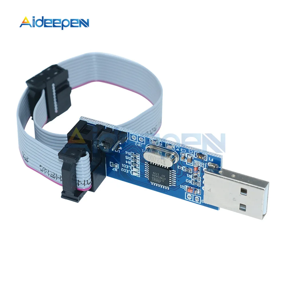 Плата адаптера с 10Pin на 6 Pin + USB программатор USBASP USBISP AVR ATMEGA8 ATMEGA128 ATtiny/CAN/PWM 2