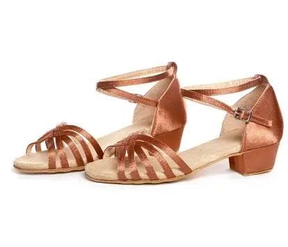 Deep skin heel 35mm Кроссовки Спортивная обувь танцевальная обувь детская латинская Gilr Salsa Высокая Скидка дешевая акробатика выделена каблук 35 мм черный синий - Цвет: Deep skin heel 35mm