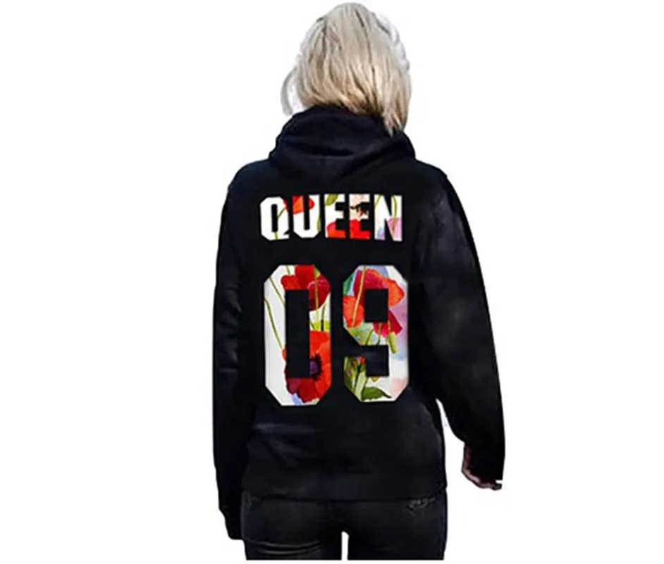 Дизайнерские толстовки Queen king для пар свитшоты 2019 Женская Повседневная кавайная