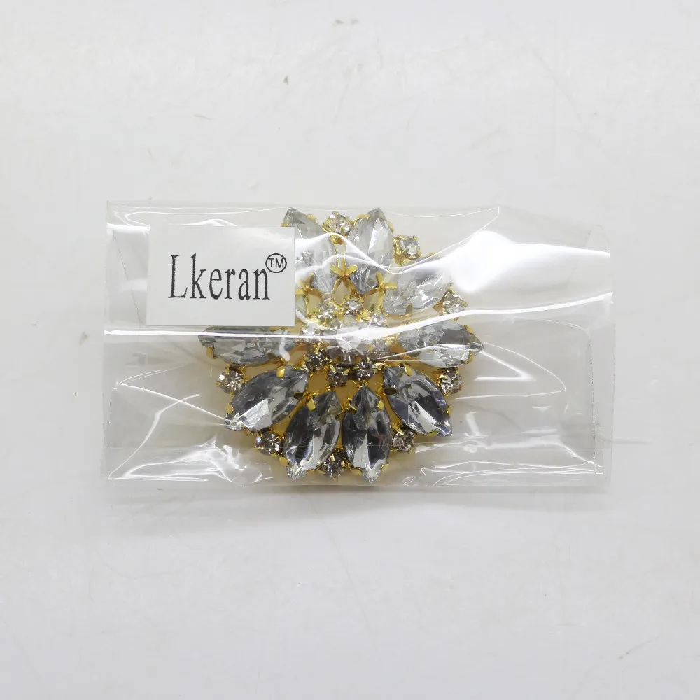 3 шт./лот 40 мм пуговицы со стразами и кристаллами Золотые декоративные с цветами