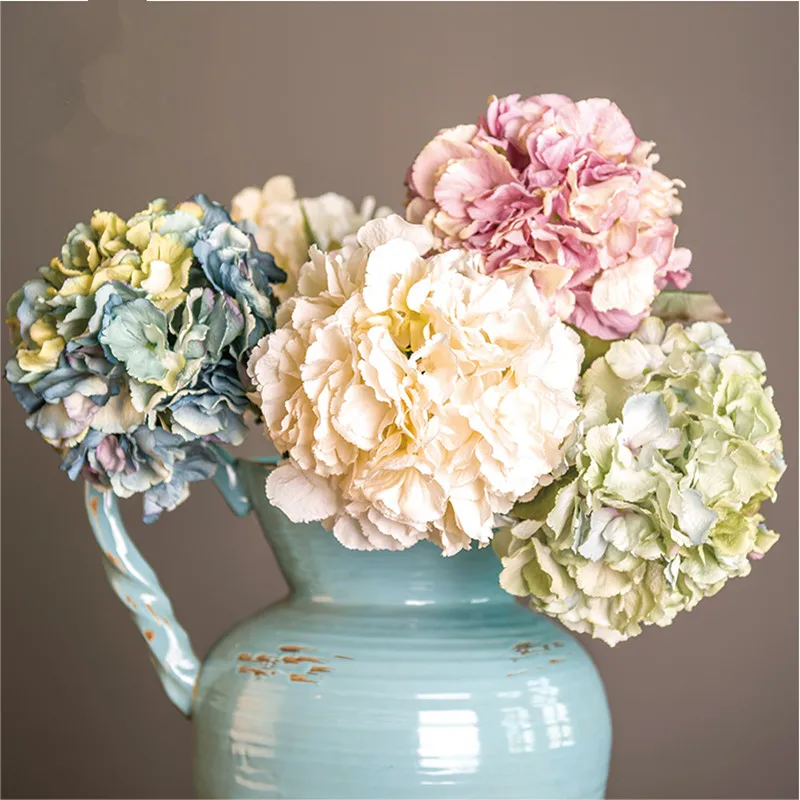 Искусственные цветы в пасторальном стиле красивые искусственные гортензии