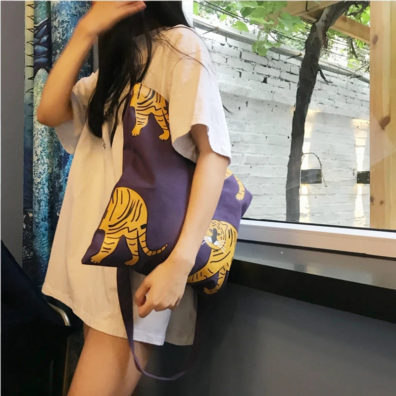 Youda корейский новый пакет мультфильм рисунок принт женские холщовые сумки