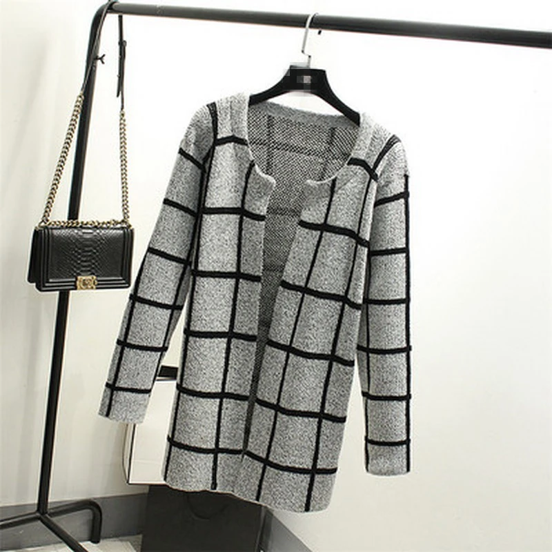 2020 New Autumn Spring Women Sweater Cardigans Casual Warm Long Design Female Knitted Printed Cardigan |