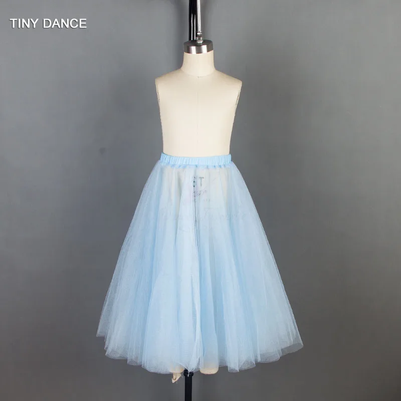 skirt 2 в 1, небесно-голубой танцевальный костюм для балета, спандекс, камзол, трико и мягкая фатиновая юбка-пачка, Женская Одежда для танцев, 18592 - Цвет: skirt
