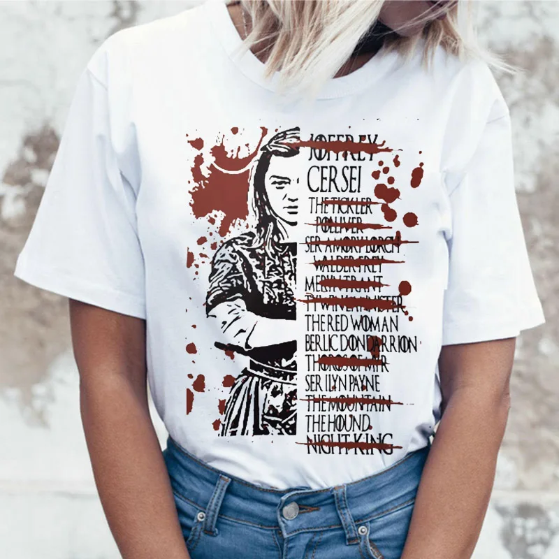 Arya Stark Kill List NOT TODAY футболка «Игра престолов» Женская футболка «Мать Драконов» Женский Топ Футболка Jon Snow