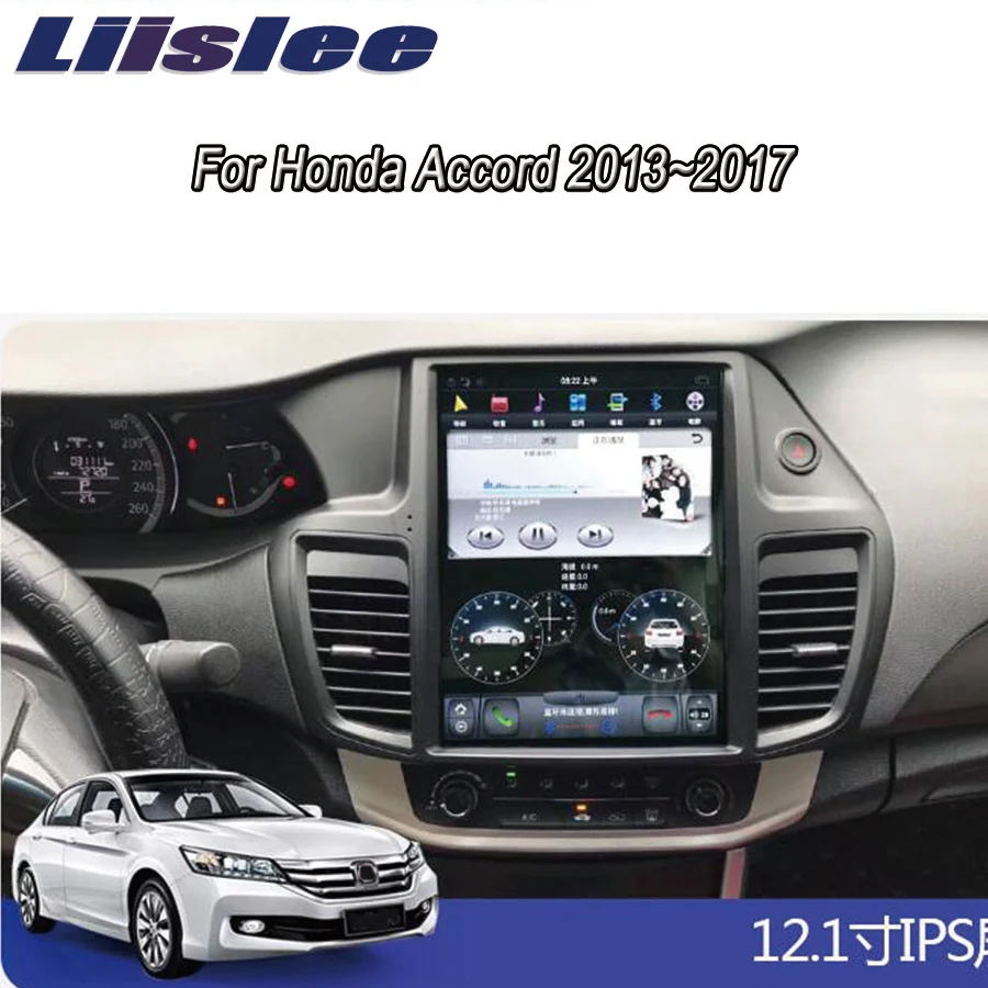 Liislee 2 din Android для Honda Accord 2013~ большой экран Автомобильный мультимедийный плеер gps навигация Видео Радио Зеркало Ссылка